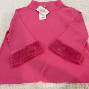 Fate Vibrant Pink Sweater with Fuzzy Cuffs